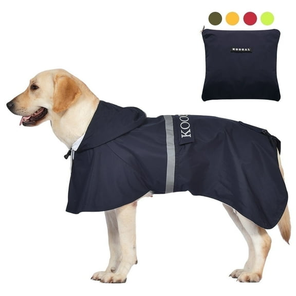 KOOGAL Pet Dog Raincoat Apparel Poncho Waterproof for Medium And Large Dog Raincoat