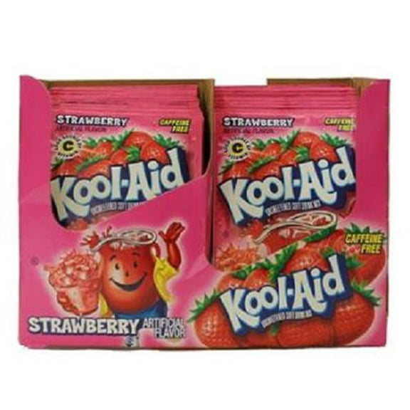 KOOL-AID STRAWBERRY UNSWEETENED SOFT DRINK ( 48 in a Pack )