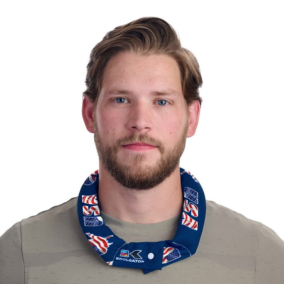 KOOLGATOR Cooling Neck Wrap for Neck, Face & Shoulders - for Women, Men & Kids (One Size, USA Design, 1)