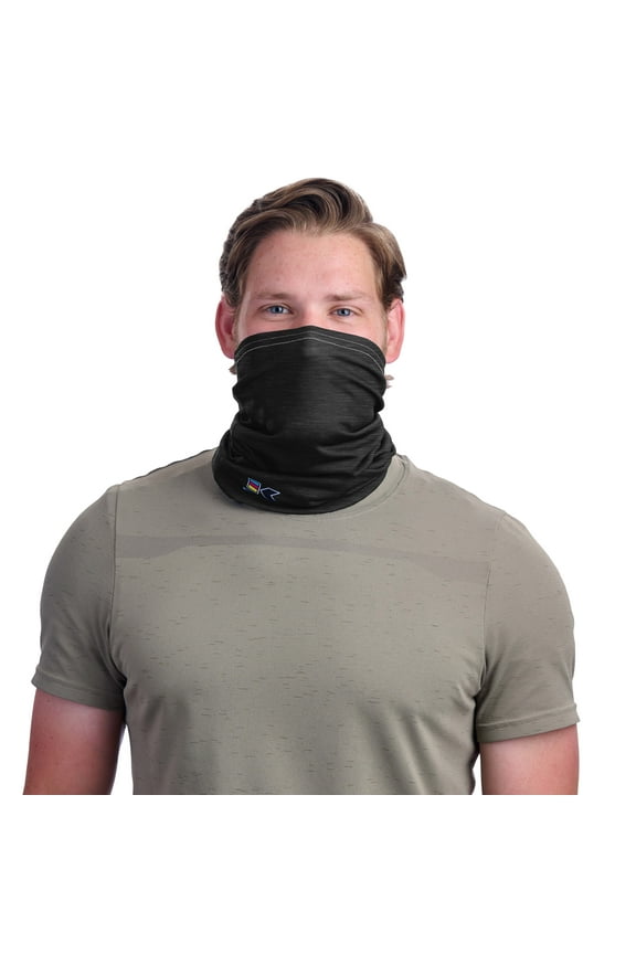Dual-Purpose Neck Gaiter for Men, Women & Kids (Black Heather) SPF Compliant Fit Cooling Face Mask, Hiking, Outdoors & Winter Sports