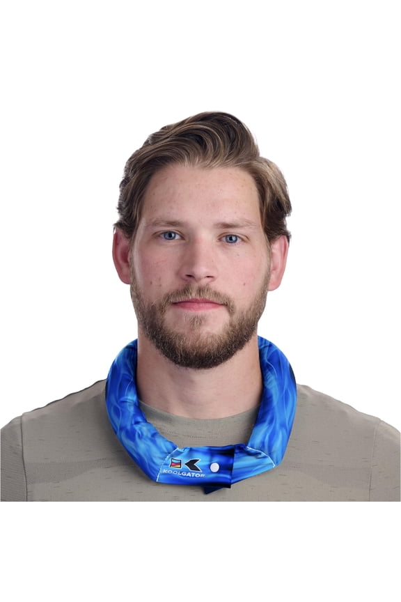 Evaporative Cooling Neck Wrap - Keep Cool in The Heat, Summer Cooling Accessories, Long Lasting, Reusable & Breathable, Available in 1, 3, or 5 Pack (Flames: Blue & Red, 3 Pack)