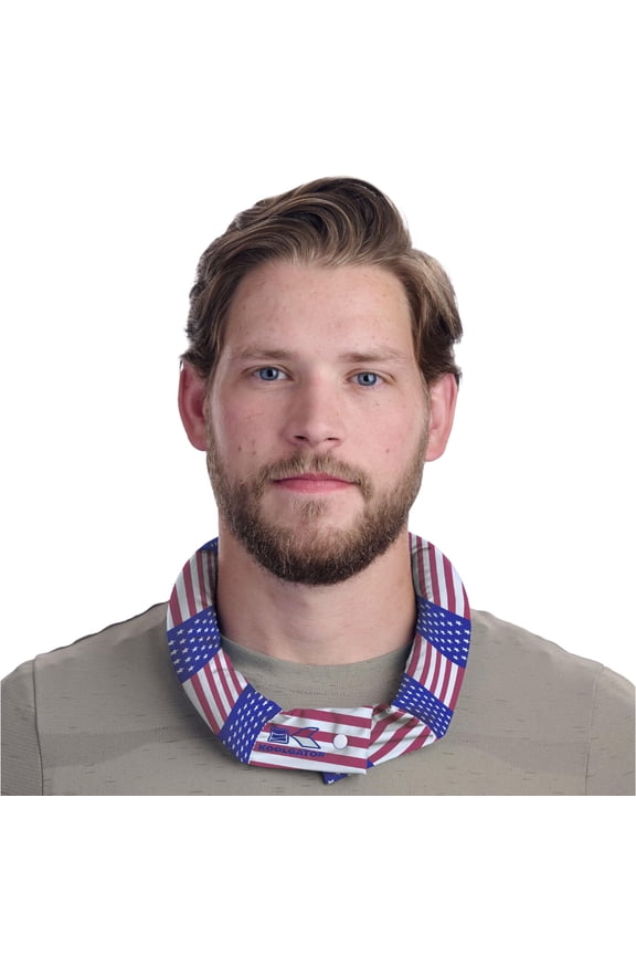 Evaporative Cooling Neck Wrap - Keep Cool in The Heat, Summer Cooling Accessories, Long Lasting, Reusable & Breathable, Available in 1, 3, or 5 Pack (USA Flag, 5 Pack)