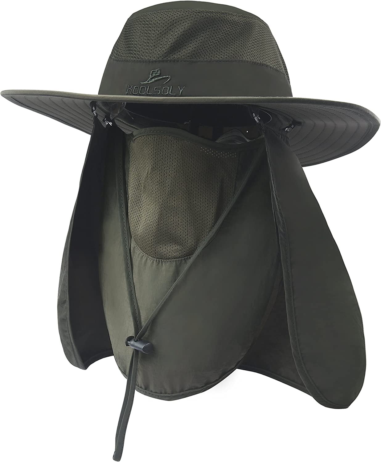 KOOLSOLY Fishing Hat,Sun Cap with UPF 50+ Sun Protection and Neck  Flap,Bucket Hat for Man and Women-Dark Gray 