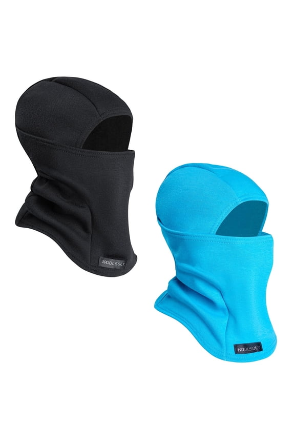 TopTie Full Face Covering Balaclava Ski Mask for Kids Thermal, Breathable, Ideal for Winter Sports, Motorcycling, Outdoor Activities Black+light gray