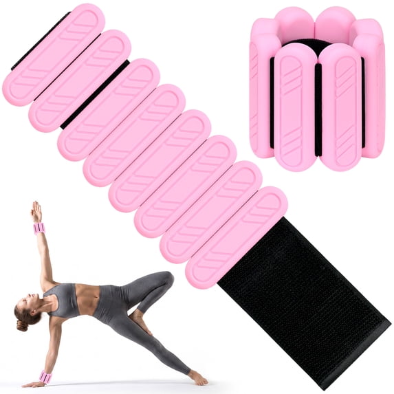 KOOOGEAR 1 Lb Pilates Wrist & Ankle Weights for Women- 1 Pair Light Pink