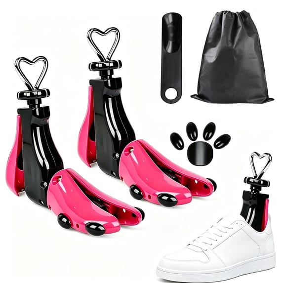KOOOGEAR 2 Pack Shoe Stretcher Boot Stretcher, Adjustable Width and Length Shoe Expander Shoe Widener Stretcher Women Men(Pink)