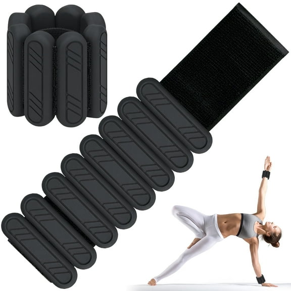 KOOOGEAR 4 Lb Pilates Wrist ＆ Ankle Weights for Women- 1 Pair Black