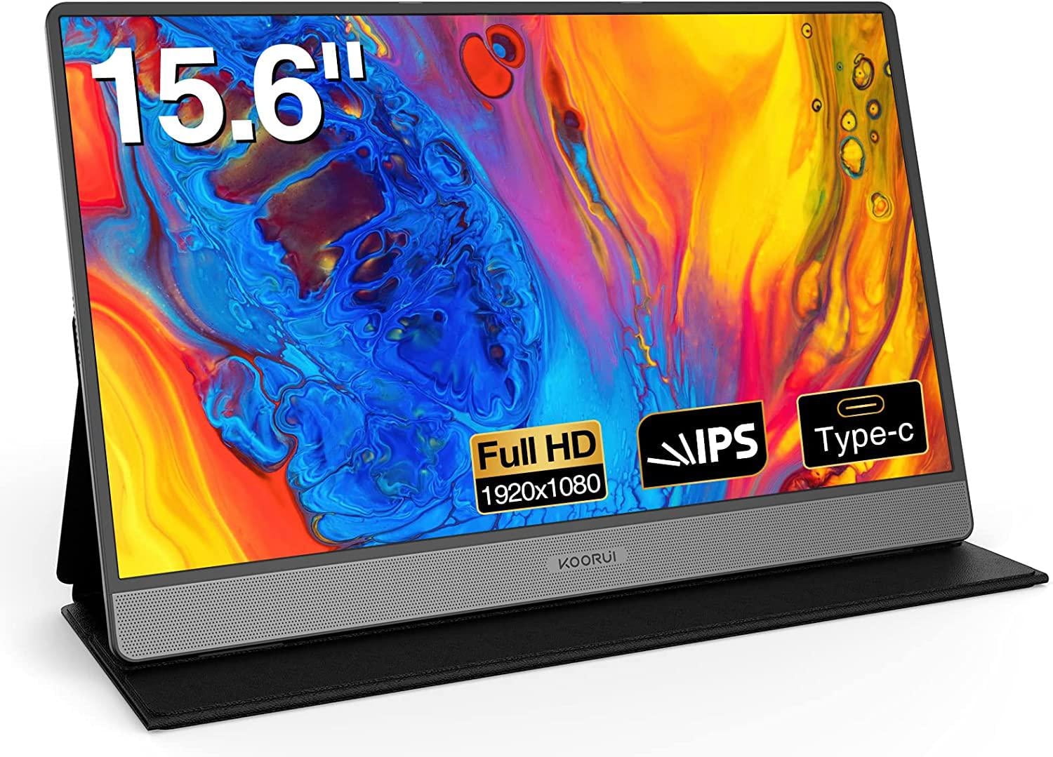 KOORUI 15.6 Inch IPS Portable Monitor FHD 1080P Monitors for Gaming,USB