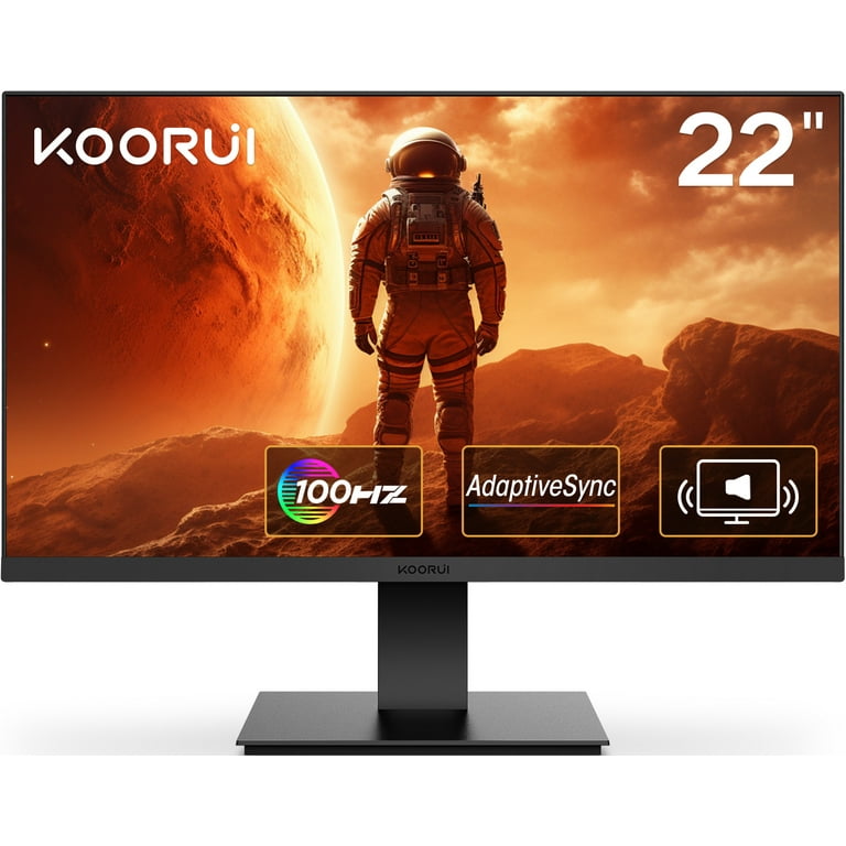 KOORUI 27'' 170Hz 1ms QHD IPS Panel Gaming Monitor , 2560x1440P, HDR10  Adaptive-Sync Compatible, HDMI, DisplayPort Black GN07 