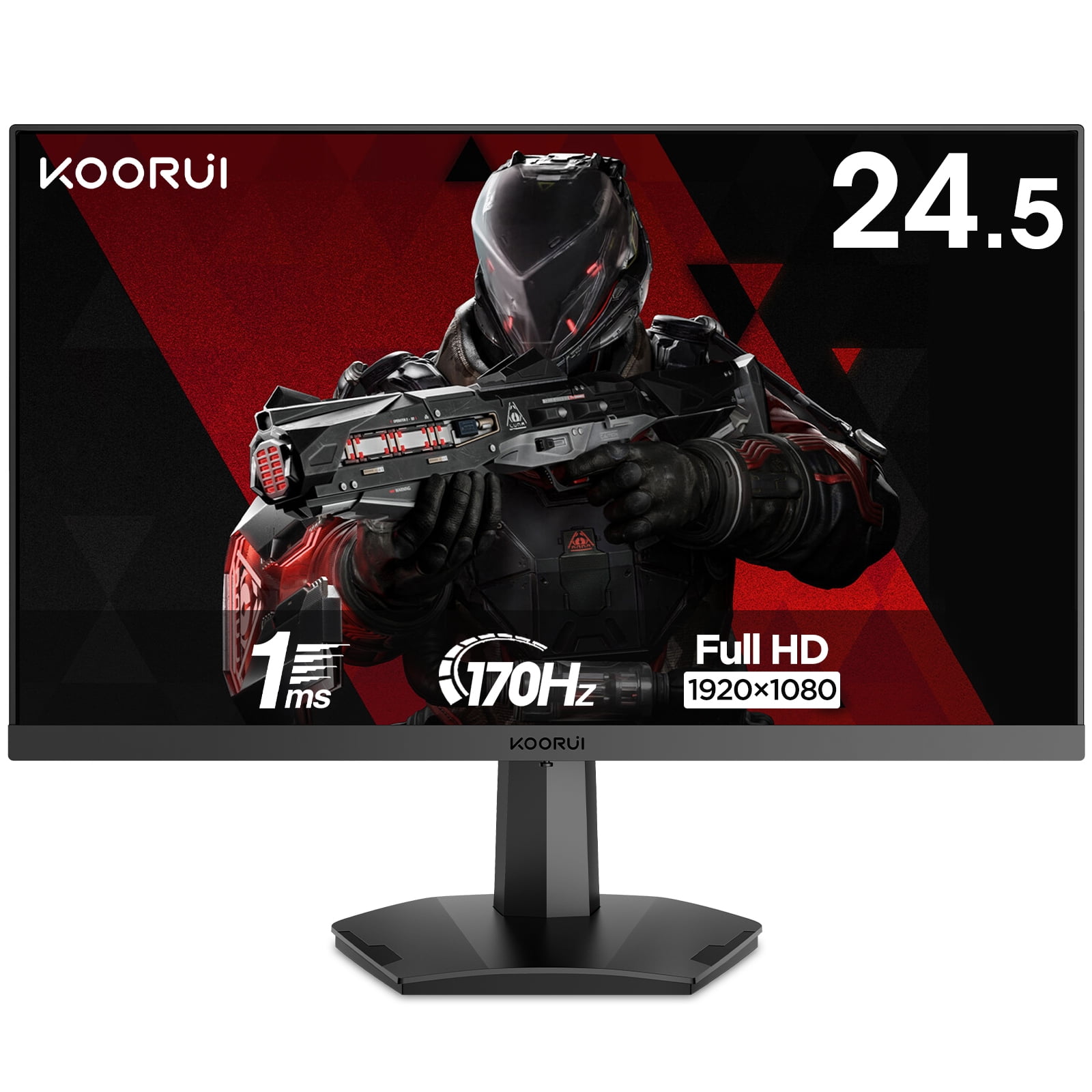 KOORUI Ecran PC Gaming 24 Pouces - Full HD (1920 x 1080), VA, Ecran 144hz  165Hz, 1ms, DCI-P3 85%, AMD Freesync, G-Sync Compatible, HDMI X2, DP Noir :  : High-tech