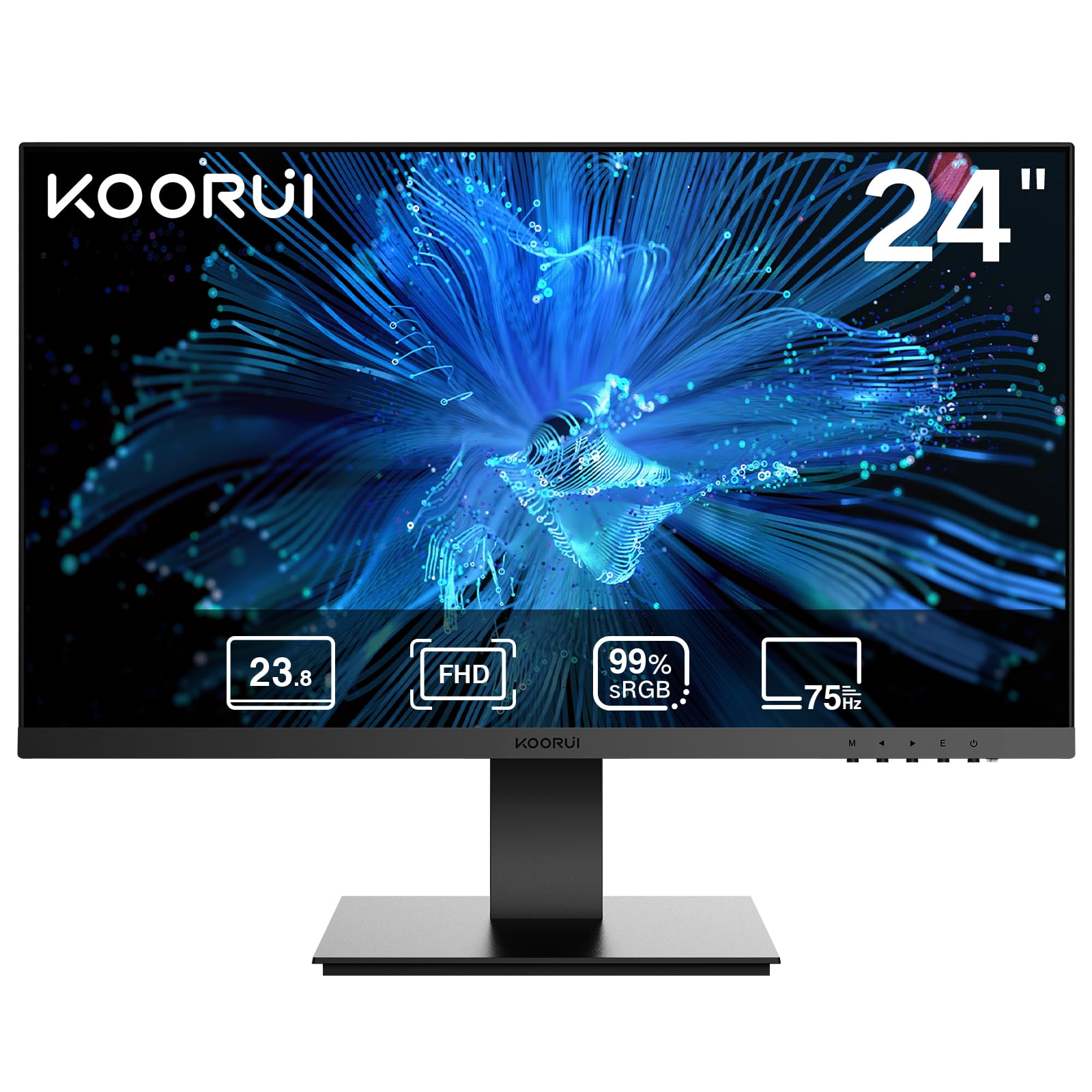 KOORUI 24'' FHD (1920 x 1080p) 75Hz Office Monitor,with HDMI VGA Port,  Black, New 24N1A 