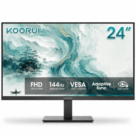 KOORUI 24" FHD 1080P Gaming Monitor, 144Hz Computer Monitor, New, E2411K