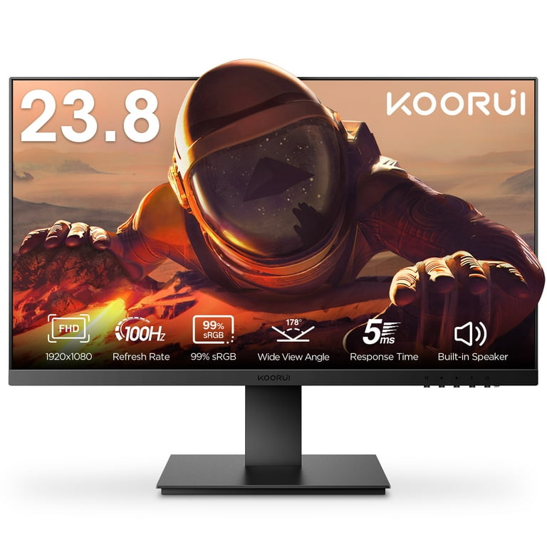  KOORUI 24-Inch Curved Computer Monitor- Full HD 1080P 60Hz  Gaming Monitor 1800R LED Monitor HDMI VGA, Tilt Adjustment, Eye Care, Black  24N5C : Electronics