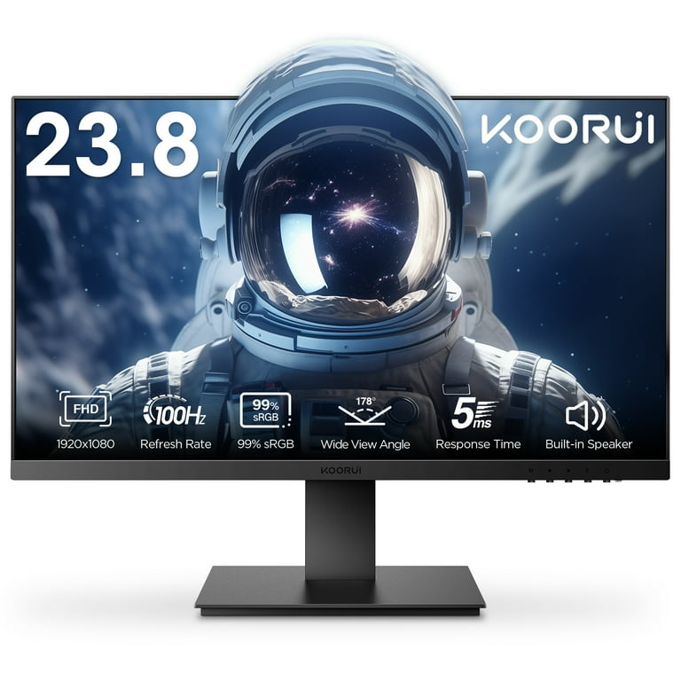 KOORUI 24 Inch Computer Gaming Monitor, Build-in Speakers, IPS