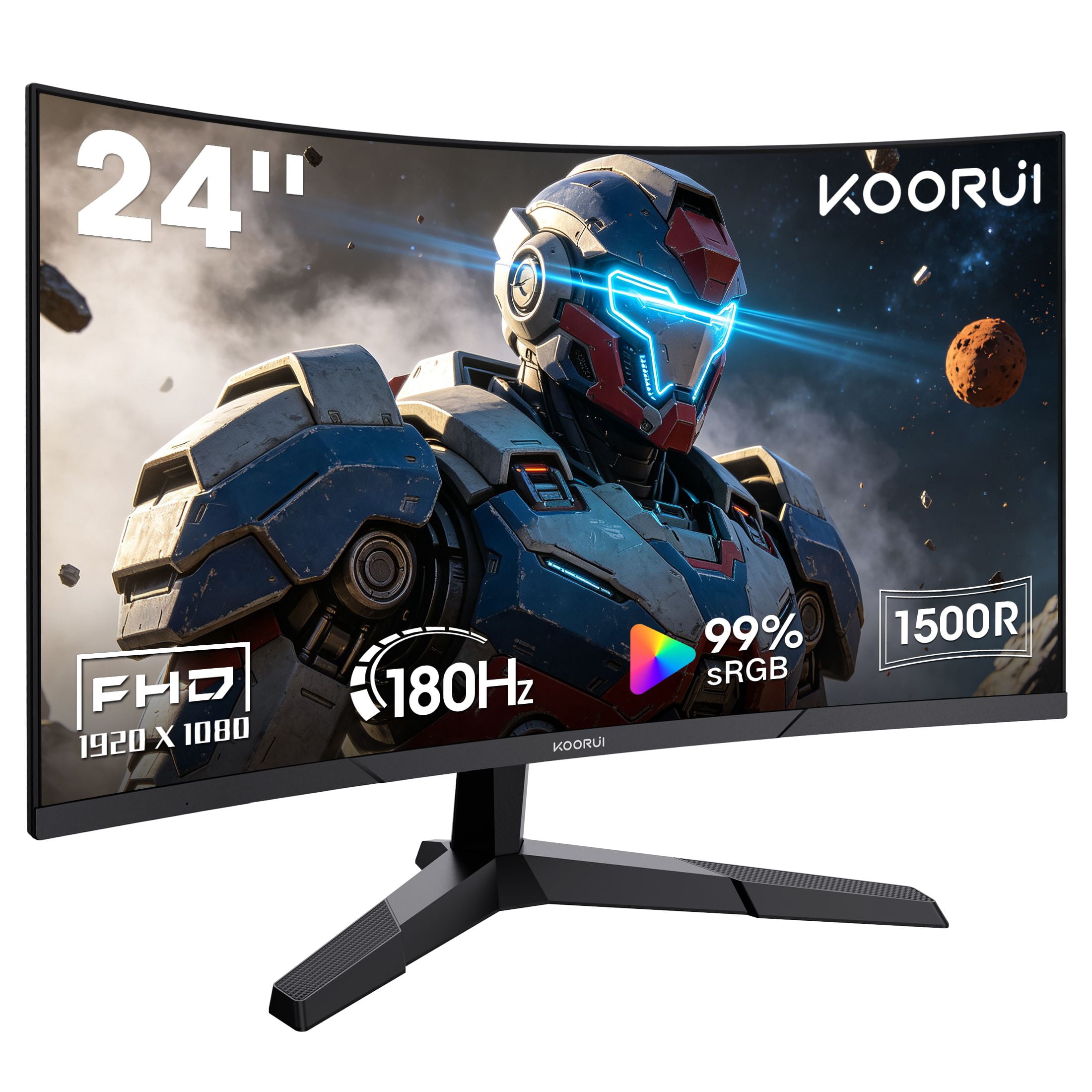 KOORUI 24 inch 165Hz Curved Gaming Monitor with Adaptive Sync, FHD