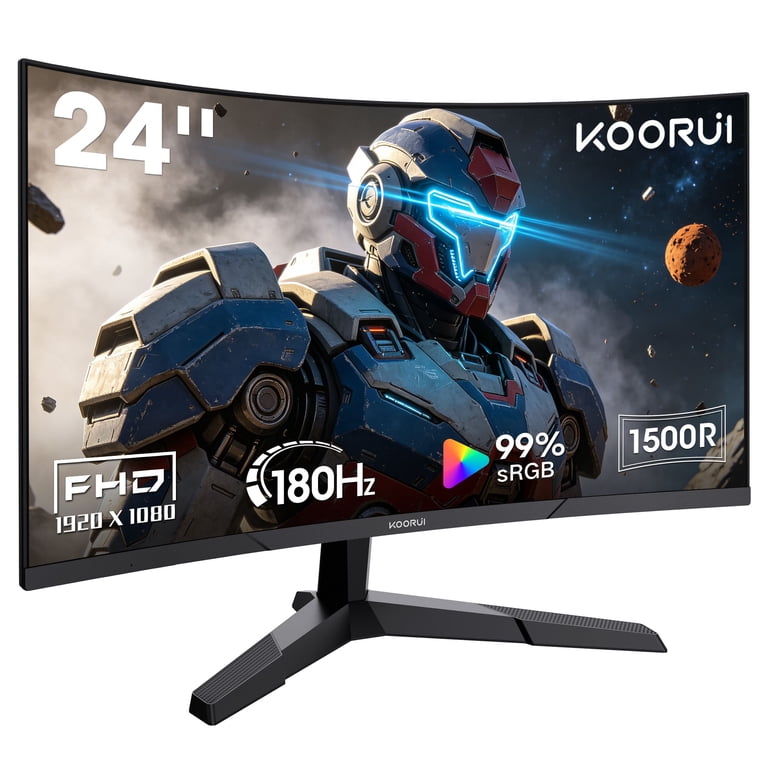 KOORUI 24 inch 165Hz Curved Gaming Monitor with Adaptive Sync, FHD