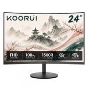 KOORUI 24" 100Hz Curved Computer Monitor, FHD 1080P 1500R PC Monitors, HDMI&VGA Ports, Eye Care