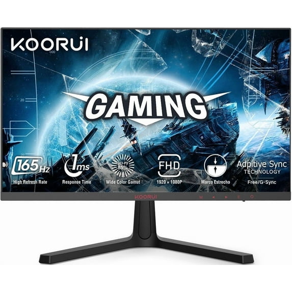 KOORUI 24 inch FHD Gaming Monitor, 165Hz/144Hz 1ms, 100% sRGB, Adpitive ...