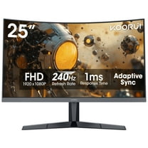 KOORUI 25" FHD Gaming Monitor, 240Hz 1080p Curved Monitor, Adaptive G-Sync, New, G2511XC