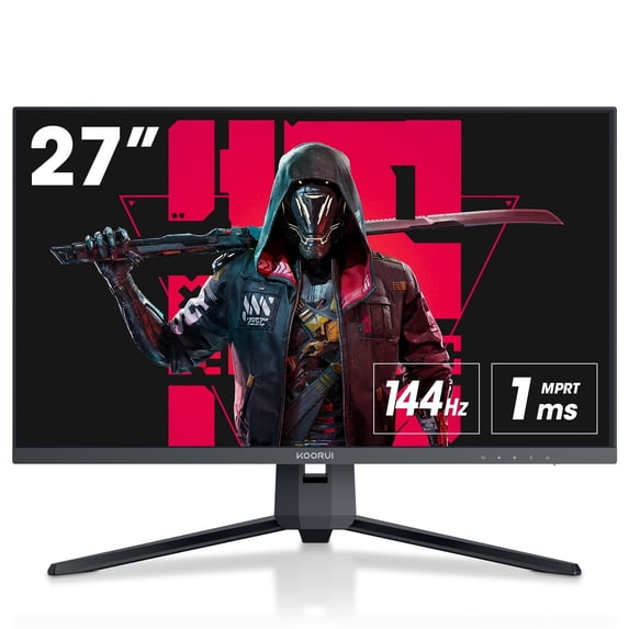 KOORUI 27" 165 Hz Gaming Monitor, 1ms QHD, DCI-P3 90% Color Gamut, Adaptive Sync, HDMI, DisplayPort, Black