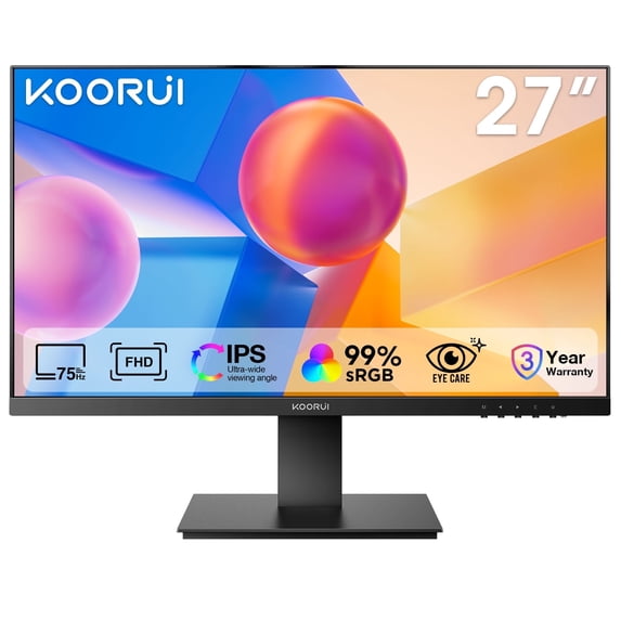 KOORUI 27'' Large Display Screen, 1080p Desktop Office Monitor, VESA ...