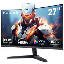 KOORUI 27 inch Curved Gaming Monitor, 180Hz FHD Computer Monitors, 100% sRGB, Adaptive-Sync, 27E6CA