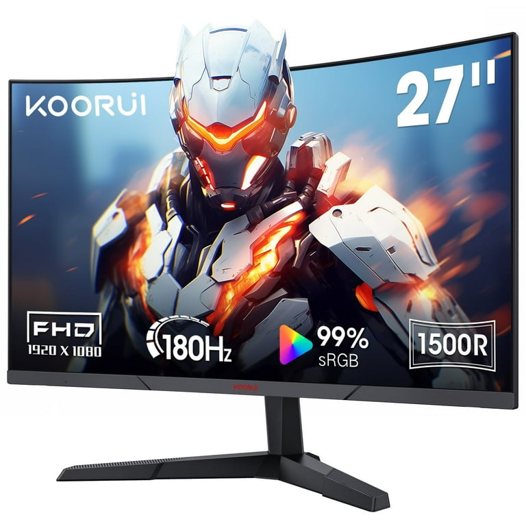 KOORUI 27 inch Curved Gaming Monitor, 180Hz FHD Computer KOORUI 27 inch Curved Gaming Monitor, 180Hz FHD Computer