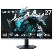 KOORUI 27 inch Gaming Monitor, 170Hz 1ms 2K 1440p PC Desktop Computer Monitors for Gaming,90% DCI-P3,Adaptive Sync,DP&HDMI Ports, GN03