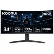 KOORUI 34 WQHD Curved Gaming Monitor, 180Hz Ultrawide Monitor, 3440 1440p 1msMPRT HDR400, Black