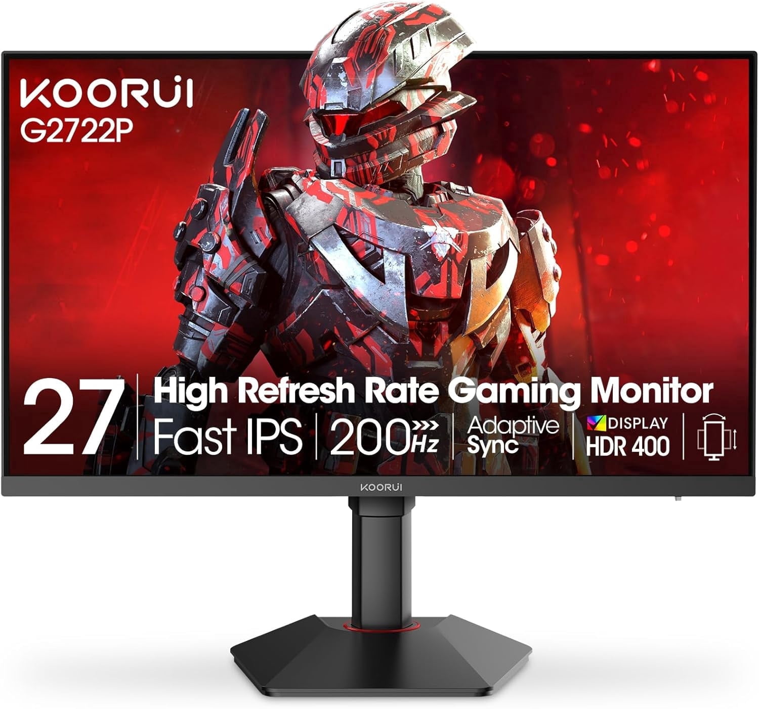 KOORUI 27 Inch QHD Gaming Monitor, 200Hz Monitor, 1ms, Fast IPS