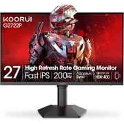 KOORUI 27 Inch QHD Gaming Monitor, 200Hz Monitor, 1ms, Fast IPS, HDR400, 95% DCI-P3 Color Gamut, Height/Pivot/Tilt Adjustability, Adaptive Sync Technology, HDMI & DP Ports, 2K Display, Black G2722P