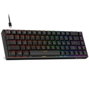 KOORUI 60% Mechanical 68 Keys Gaming Keyboard, LED Backlit, Mini Wired Keyboard with Blue Switch for PC/Mac OS/Xbox