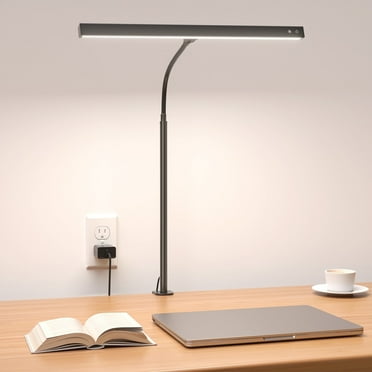 KOOSOM Desk Lamp, Eye-Caring Desk Light , Touch Control Dimmable Brightness - Black Square Head