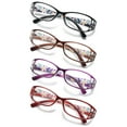thumbnail image 1 of KOOSUFA 4 Pack Womens Floral Color Reading Glasses 3.00 Quality Rectangle Readers Eyeglasses Eyewear 4 Colors Set, 1 of 6
