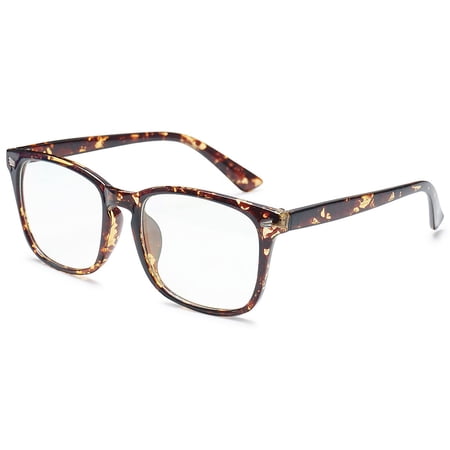 KOOSUFA Blue Light Blocking Glasses Rectangle Women Men Spring Hinge Light Weight Computer Gaming Eyewear Eyeglasses Tortoiseshell