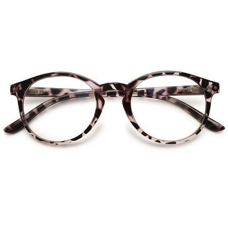 KOOSUFA Blue Light Blocking Reading Glasses +4.0 Round Women Men Light Weight Eyewear Reader Eyeglasses with Spring Hinge Leopard
