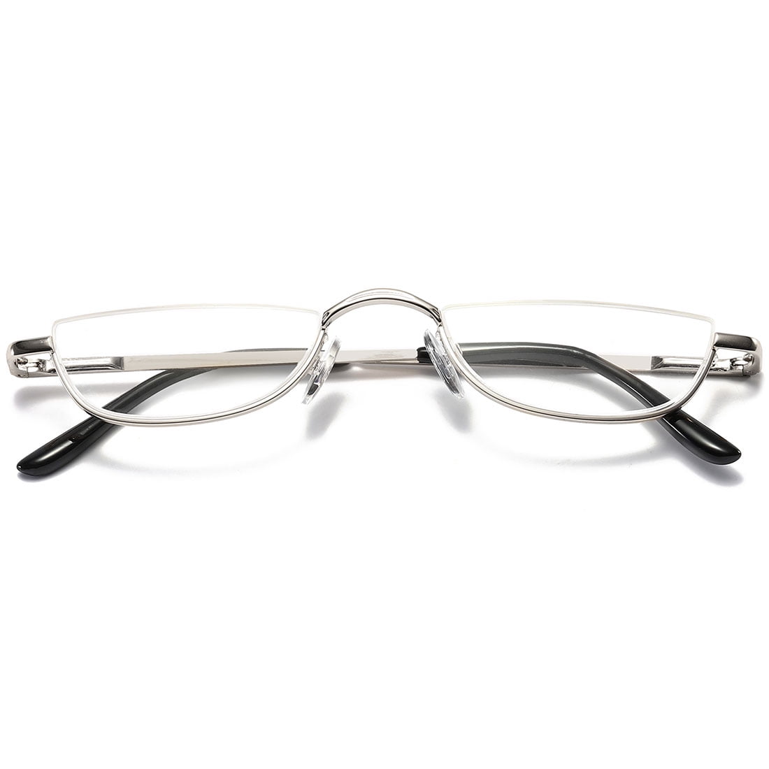 Koosufa half metal moon reading glasses 2 0 spring hinge half frame