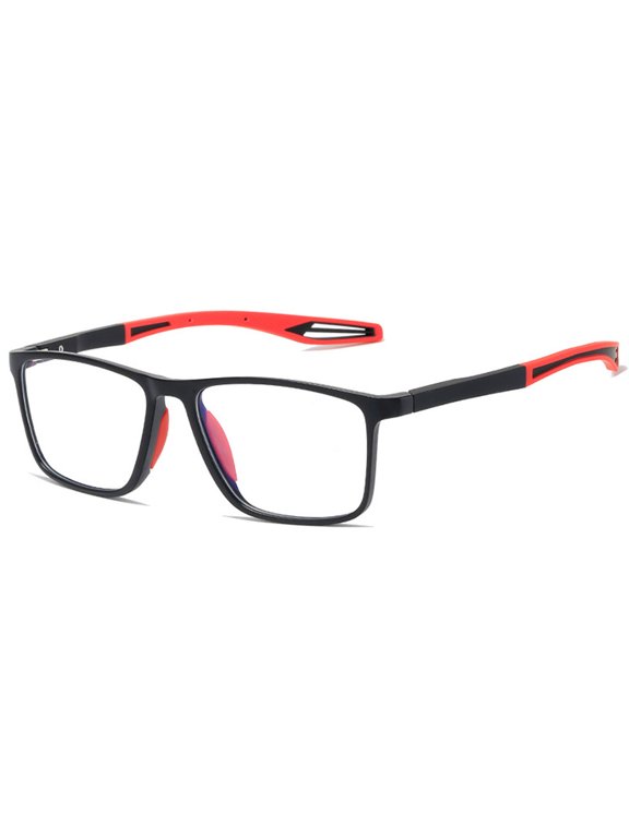 Mens Blue Light Blocking Glasses Ultra Lightweight TR90 Stylish Eyewear Eyeglasses with Spring Hinges for Sport Computer Working Reading Gaming Black red