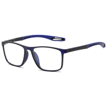 KOOSUFA Mens Blue Light Blocking Reading Glasses +2.50 Sports Spring Hinges Rectangular Lightweight TR90 Computer Readers Eyewear Eyeglasses Dark blue