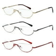 thumbnail image 1 of KOOSUFA Metal Half Moon Reading Glasses 2.00 Spring Hinge Women Men Half Frame Readers Eyeglasses Eyewear 3 Colors Set, 1 of 7