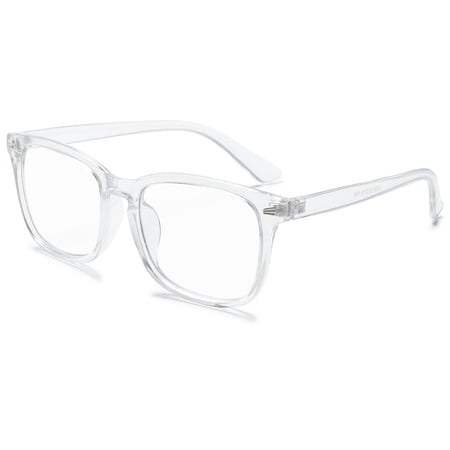 KOOSUFA Rectangle Blue Light Blocking Reading Glasses +2.25 Women Men Spring Hinge Light Weight Computer Eyewear Readers Eyeglasses Transparent