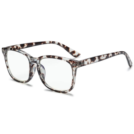 KOOSUFA Rectangle Blue Light Blocking Reading Glasses +2.75 Women Men Spring Hinge Light Weight Computer Eyewear Readers Eyeglasses Leopard