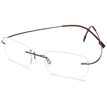 KOOSUFA Rimless Titanium Reading Glasses +3.00 Super Lightweight Eyeglasses Readers Frameless Eyewear for Men Women Coffee