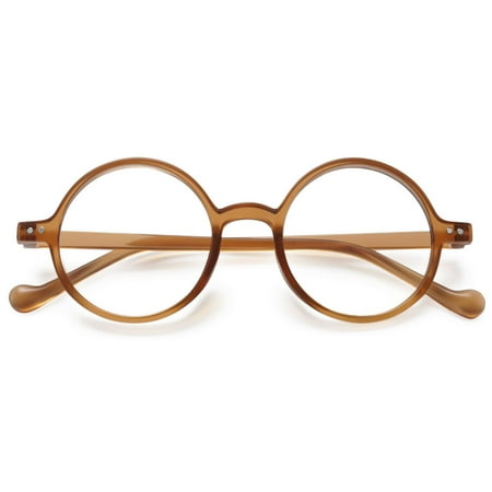 KOOSUFA Round Blue Light Blocking Glasses Women Men Retro TR90 Ultra-light Eyewear Eyeglasses for Computer Working Reading Gaming Transparent