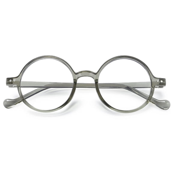 KOOSUFA Round Blue Light Blocking Reading Glasses +2.0 for Women Men Retro TR90 Ultra-light Nerd Eyeglasses Readers Eyewear Transparent