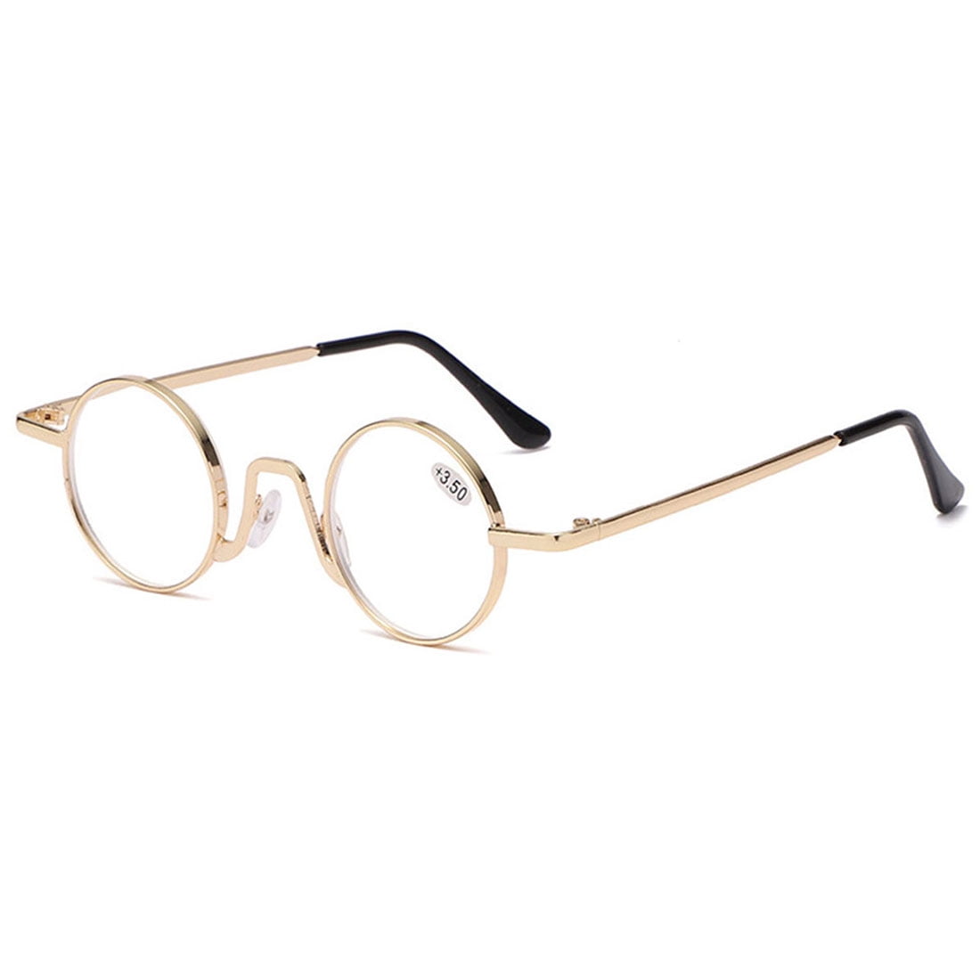 KOOSUFA Small Round Metal Reading Glasses 1.00 Blue Light Blocking Women Men Retro Eyeglasses Readers Eyewear Gold