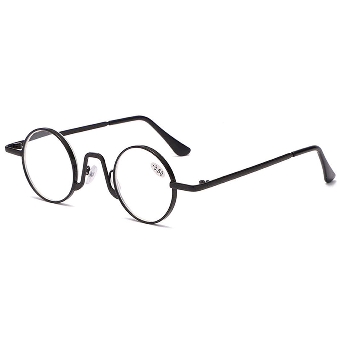 KOOSUFA Small Round Metal Reading Glasses 3.00 Blue Light Blocking Women Men Retro Eyeglasses Readers Eyewear Black