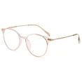 thumbnail image 1 of KOOSUFA Stylish Round Blue Light Blocking Glasses Women Men Retro Eyewear Eyeglasses for Computer Working Reading Gaming Transparent Pink, 1 of 7