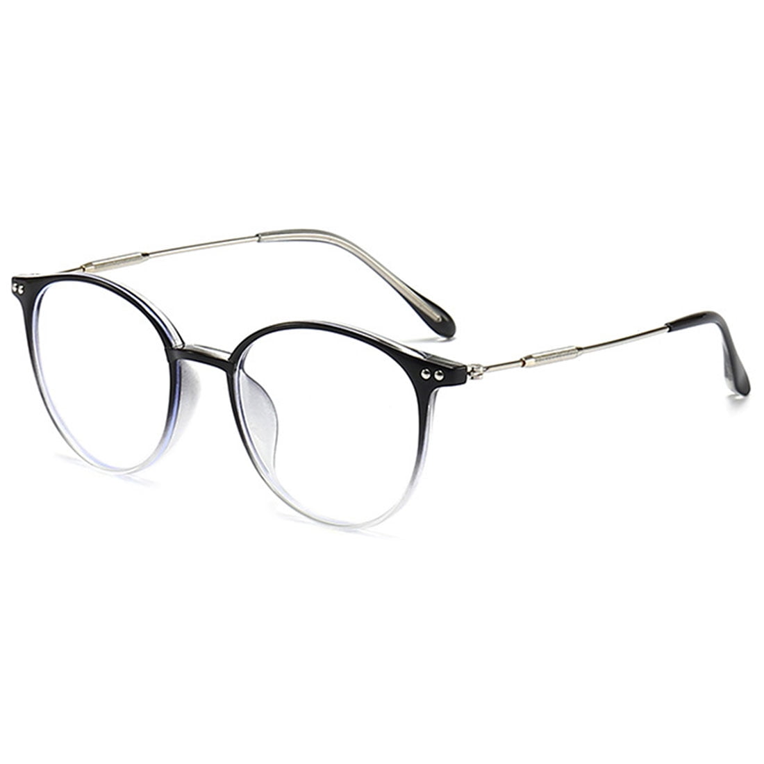 KOOSUFA Stylish Round Reading Glasses Blue Light Blocking +1.00 Women Men Eyeglasses Readers Eyewear Gradient Black
