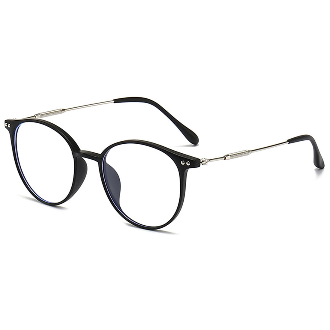 KOOSUFA Stylish Round Reading Glasses Blue Light Blocking +2.00 Women Men Eyeglasses Readers Eyewear Matte black